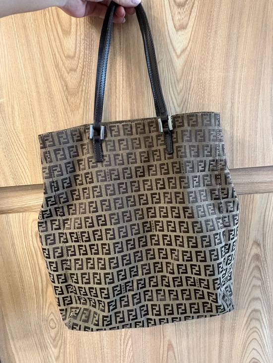 Fendi Handbags - Auth Fendi Zucca Tote Bag Brown FF Monogram Canvas Shoulder Bag Vintage